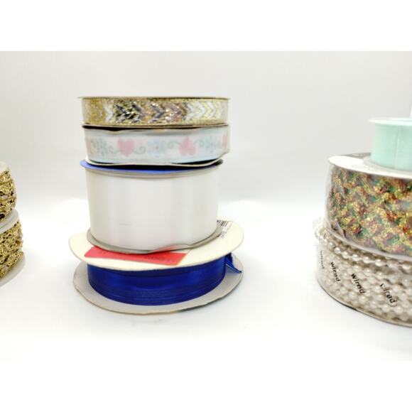 Lot of Craft 13 Lace Ribbon Trim Spools for Crafting Sewing Junk Journal Etc - Picture 5 of 15